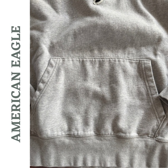🛍️3/$40 American Eagle Outfitters Men’s XXLT Hoodie – Grey w/ Black Logo - Picture 4 of 6